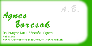 agnes borcsok business card