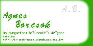 agnes borcsok business card